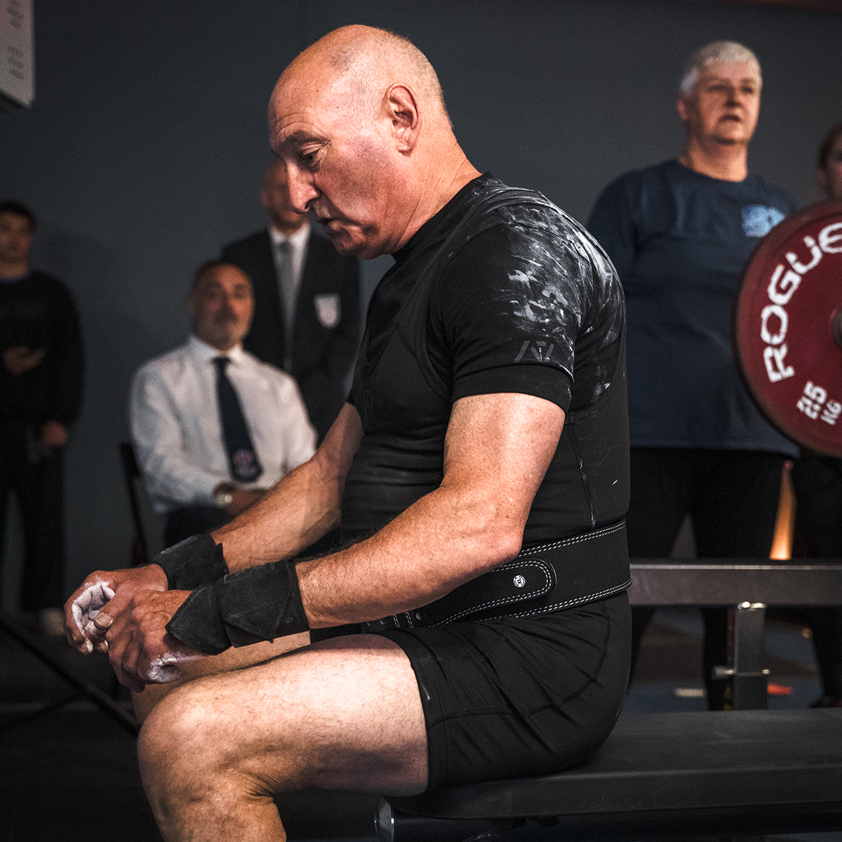 Brent preparing for his bench press