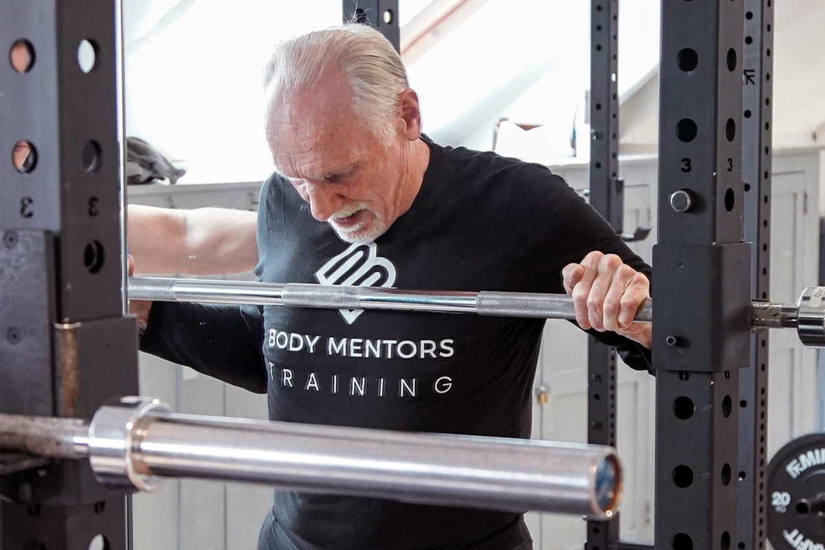 David, 80, preparing to squat